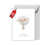 WBdesignz Carte de convalescence - Bouquet de coquelicots pastel - Carte de rétablissement - Carte de convalescence (XXL DIN A4)