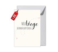 WBdesignz Carte de divorce avec enveloppe - Cartes de consolation et d'encouragement « Neue Wege beginnen beim Gegehen », cartes de divorce avec enveloppe - Cartes de consolation et d'encouragement
