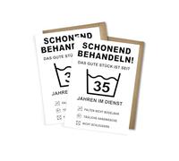 WBdesignz Carte de félicitations amusante pour le service - Traiter avec soin ! depuis 35 ans en service - Carte humoristique pour les anniversaires et les employés de longue date avec enveloppes DIN