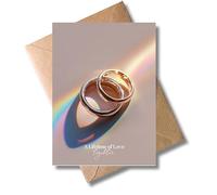 WBdesignz Carte de mariage élégante avec alliances - A Lifetime of Love - Carte élégante pour mariage, anniversaire, fiançailles ou comme carte d'amour - Format A6 avec enveloppe en papier kraft