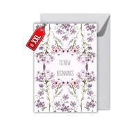 WBdesignz Carte de vœux « To New Beginnings » - Carte florale pour nouveau départ, départ, départ, retraite ou nouveau chapitre - Design élégant avec fleurs - Avec enveloppe (XXL DIN A4)