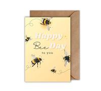 WBdesignz Hummel Carte d'anniversaire avec enveloppe - Carte d'anniversaire « Happy Bee Day To You » (format A6)