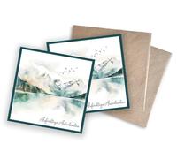 WBdesignz Lot de 2 cartes de condoléances - Condoléances sincères - Cartes de condoléances élégantes avec paysage aquarelle - Cartes de condoléances pour deuil, adieu et compassion (lot de 2, motif