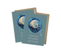 WBdesignz Lot de 2 cartes de condoléances pour bébé étoilé - Carte d'adieu pour enfant étoile - Cartes de condoléances empathiques avec motif lune et inscription en allemand - Cartes de condoléances