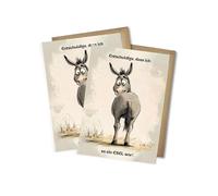 WBdesignz Lot de 2 cartes d'excuses humoristiques avec enveloppes DIN A6 avec inscription en allemand « Entuldige, dass ich so ein Esel war »