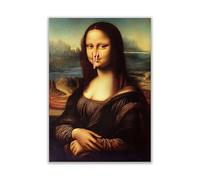 WBdesignz Poster amusant - Mona Lisa avec pince à linge sur le nez - Tableau d'art satirique comme décoration murale humoristique pour toilettes d'invités, toilettes ou salle de bain (format A4