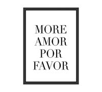 WBdesignz Tableau mural inspirant avec le message « More Amor Por Favor » - Un cadeau plein d'amour - Poster pour salon, chambre à coucher (sans cadre)