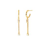 WBDWWTD 1/2pcs 925 Sterling Silver Trendy Moon Star Dangle Boucles d'oreilles pour Couple d'amoureux Anniversaire de Mariage Boucle d'oreille Bijoux yc702 (Gem Color : Yellow 2pcs)