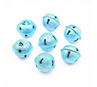 WBDWWTD 10 pièces/Paquet 24MM Cloches dorées argentées fête à la Maison décoration d'arbre de noël Fournitures Artisanat Accessoires Faits à la Main matériel-bleu-24mm 30PCS-LOT