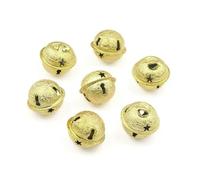 WBDWWTD 10 pièces/Paquet 24MM Cloches dorées argentées fête à la Maison décoration d'arbre de noël Fournitures Artisanat Accessoires Faits à la Main matériel-or-24mm 30PCS-LOT