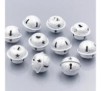 WBDWWTD 10 pièces/Paquet 24MM Cloches dorées argentées fête à la Maison décoration d'arbre de noël Fournitures Artisanat Accessoires Faits à la Main matériel-argent-24mm 30PCS-LOT