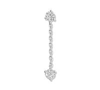 WBDWWTD 2 pièces Boucles d'oreilles en Argent Sterling pour Femmes Zircon percé Cartilage Boucle d'oreille Boucles d'oreilles Bijoux Pendientes