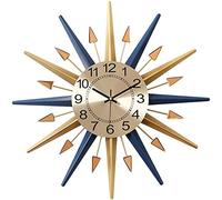 WBDWWTD 24 Pouces Horloge Murale décorative en Forme d'étoile Moderne, Horloge Murale en métal silencieuse d'art du Milieu du siècle, pour Le Bureau de Cuisine de Chambre à Coucher