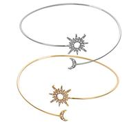 WBDWWTD 4 pièces Bijoux Manchette Soleil Lune Bracelet Or Bras Bracelets Bracelets s pour Femmes métal supérieur Accessoires tempérament Miss