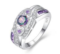 WBDWWTD Bague de promesse de Mariage en Argent Sterling 925 avec zircone cubique coupée en Forme de cœur, Bague de promesse en en Forme de cœur, Diamant Creux éternité, Bague de fiançailles pour