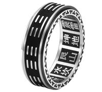 WBDWWTD Bague rotative Yin Yang en Titane Acier, Symbole taoïste, Bijoux pour Hommes Femmes, Bague de méditation Zen, Cadeau de philosophie Orientale