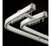 WBDWWTD Bendable Curtain Track System for Wall/Ceiling, Bay Window Curtain Double Rods, Bathroom Balcony Apartment Curtain Rail Poles