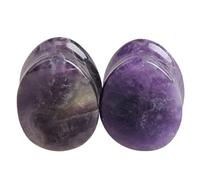 WBDWWTD Bouchons Tunnels Pierre, jauges d'oreille pour Femmes Plusieurs Tailles Boucles d'oreilles Piercing pour Hommes Forme de Larme Pierre Turquoise Blanche 2 pièces