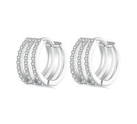 WBDWWTD Boucles d'oreilles créoles à Dos Plat, Petit Clou en CZ pour Plusieurs perçages, Petites Boucles d'oreilles légères