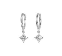 WBDWWTD Boucles d'oreilles créoles Huggie, Boucles d'oreilles Femme Boucles d'oreilles créoles en Argent Pendantes étoile zircone cubique