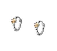 WBDWWTD Boucles d'oreilles créoles pour Femmes, Boucles d'oreilles pour Femmes, Boucles d'oreilles créoles en Or et Blanc avec zircone cubique
