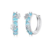 WBDWWTD Boucles d'oreilles créoles pour Femmes, Clou d'oreille, Manchette, Diamant Rouge Vert CZ, Incrustation Turquoise, Demi-dormeuse, Petite Boucle d'oreille