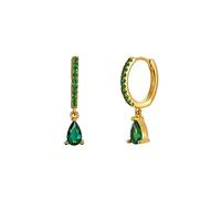 WBDWWTD Boucles d'oreilles en Argent Sterling 100% véritable pour Femmes, Boucles d'oreilles Rondes en Zircon coloré, Goutte d'eau, Bijoux Fins