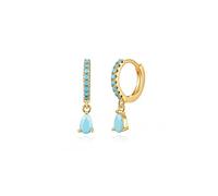 WBDWWTD Boucles d'oreilles en Argent Sterling 100% véritable pour Femmes, Boucles d'oreilles Rondes en Zircon coloré, Goutte d'eau, Bijoux Fins