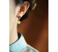 WBDWWTD Boucles d'oreilles en Jade Agate Rouge Boucles d'oreilles en Jade Vert foncé pour Femmes Boucles d'oreilles à Tige en Argent Sterling Bijoux en Jade Boucles d'oreilles Faites à