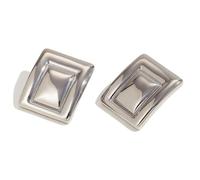 WBDWWTD Boucles d'oreilles géométriques plaquées Or 18 carats, en Acier Inoxydable, rectangulaires, minimalistes, à la Mode, pour Femmes, Cadeau de fête Quotidien