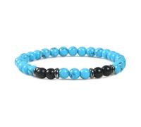 WBDWWTD Bracelet de Perles de prière Bouddhiste, Bracelets en Cristal, Pierres de Nature spirituelle, Noir et Blanc, élastique tressé Rond, 17 cm x 7 mm, pour Le Nouvel an