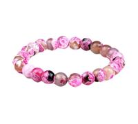 WBDWWTD Bracelet en Cristal de 8mm, Perles, Pierres Naturelles, Rondes Blanches tressées, élastiques, 17cm x 7mm, 1 pièce pour Bal de Promo