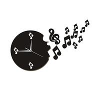 WBDWWTD Clock Wall Musical Note Volant de l'horloge Volant des Notes de Musique Wall Art Musique Studio décoratif Corloge Murale Moderne Rock n Roll Cadeau