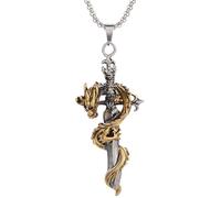 WBDWWTD Collier épée de Dragon en Argent Sterling 925 pour Hommes, Collier Katana avec Pendentif épée Vintage - Collier de Poignard Hip hop pour Femmes, Collier d'épée de maître pour Les Vacances