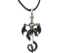 WBDWWTD Collier épée de Dragon en Argent Sterling 925 pour Hommes, Collier Katana avec Pendentif épée Vintage - Collier de Poignard Hip hop pour Femmes, Collier d'épée de maître pour Les Vacances