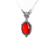 WBDWWTD Collier Gothique de Sang pour Femmes et Hommes, Collier Papillon de sorcière en Relief de Vampire, Pierre Vintage, Collier de Pierres précieuses Rouges et Noires