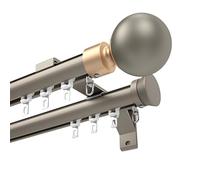 WBDWWTD Curtain Rail Double Curtain Track Wall Mounted, Decorative Bay Window Curtain Pole with Complete Kits, Home Balcony Living Ro