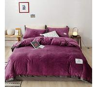 WBDWWTD Ensemble de literie King Size Beige, Ensemble de Housses de Couette Double Rose, Ensemble de literie d'hiver Ensemble de Housse de Couette Ensembles de Housse de Couette Drap Plat Flanelle