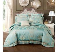 WBDWWTD Ensemble de literie King Size en Soie, Ensemble de Housses de Couette Double Or, Ensemble de literie King Size Gris Ensemble de Housses de Couette Double de Luxe en Soie Coton lit Double Twin