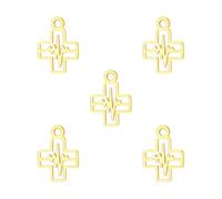 WBDWWTD Feng Shui, 5 Breloques en Forme de Croix pour la Fabrication l'artisanat de Bijoux, Pendentif en Acier Inoxydable doré, Fournitures Artisanales, Accessoires pour la Fabrication de