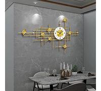 WBDWWTD Grande Horloge Murale ， 3D Corloge Murale Moderne Non coche pour décoration de Salon avec 7,1 en Cadran en métal ， Crystal Flow Flower Crystal Flower Big Wall Clock (Gold)