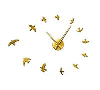 WBDWWTD Horloge Murale 3D Mirror de Mouche Miroir Grande Horloge Murale Autocollant Animal Animal sans Cadre Chronique de Temps géant énorme Horloge de Moderne Montre la décoration