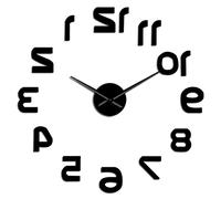 WBDWWTD Horloge Murale en arrière Inverse Bricolage Grand Nombre Horloge Murale Moderne géant des horloges de Bricolage 3D Effet Miroir Autocollant Mural Bricolage