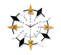 WBDWWTD Horloge Murale en Bois Massif Moderne silencieuse Non coiteuse Corloge des Chiffres Romains Roman Clocks Pattered for Home Living Art Decor , 45 * 45cm (57 * 57cm)
