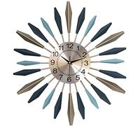 WBDWWTD Horloge Murale en métal silencieuse à modélisation du Soleil de 22 Pouces, Horloge de Quartz décorative Moderne à Pile à Batterie, pour Le Porche de la Chambre à Coucher du Salon
