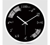WBDWWTD Horloge Murale Moderne Mathématiques Formule Apprentissage Horloge Murale personnalité créative Mathématique Formule Horloge de Formation Scolaire (Frame Blanche A 12 Pouces)