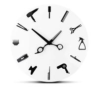 WBDWWTD Horloge Murale Salon Coiffeur Coiffeur Outils Mural Salon Beaut-Parole Moderne horloges murales nouveauté Horloge décor de la Maison