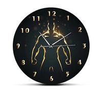 WBDWWTD Horloge Murale Temps d'entraînement en Force Horloge Sport Art gymnal Horloge de Fitness Fitness Body Body Sweeping Wall Watch Watch Man Cave Living Room Decor