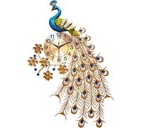 WBDWWTD Horloges murales pour Salon Moderne 3D Paacock Shape Clock Wall Grand Non-coche Horloge silencieuse pour Le Salon Chambre Form