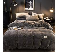 WBDWWTD Housses de Couette pour Lits King Size Rose, Parure de lit Double Taille Gris, Parure de lit d'hiver Douce Chaude en Flanelle Lisse, Housse de Couette, Drap Plat, lit Double, King Size,